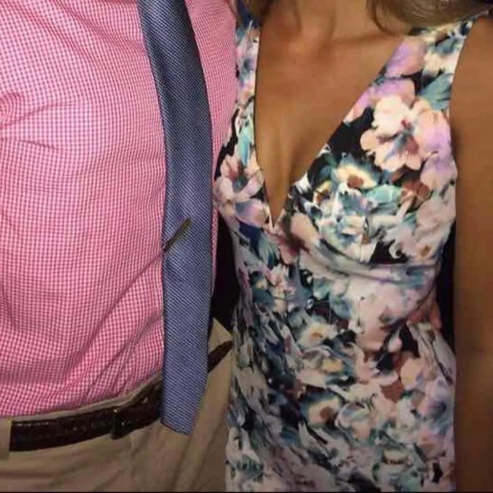 Forever 21 Deep V Floral Bodycon Dress M or S